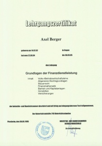 Finanzdienstleistung Lehrgang